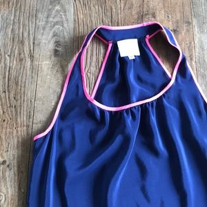 Amanda Uprichard Dresses - Amanda Uprichard Silk Trapeze Dress Navy Pink Med Amanda Uprichard Dresses - Amanda Uprichard Silk Trapeze Dress Navy Pink Med
